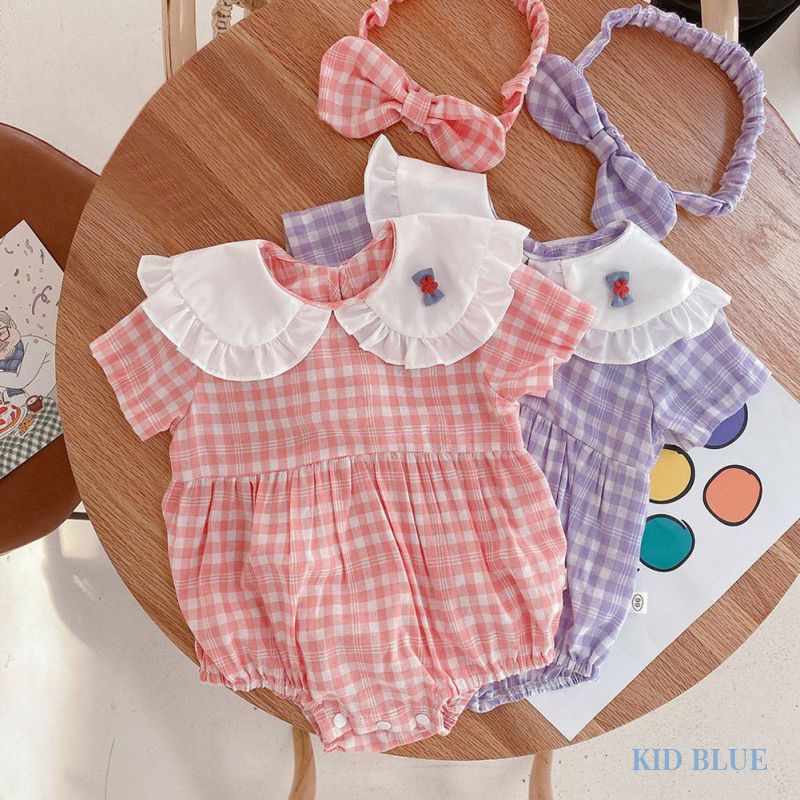 Bộ Áo Liền Quần Tay Lỡ Cổ Búp Bê In Hoa Dễ Thương Cho Bé Gái