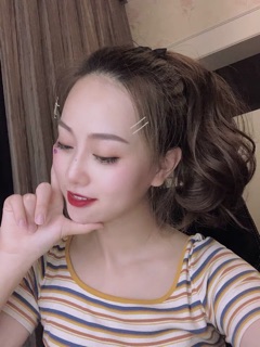 Buộc xoăn ngắn tóc giả