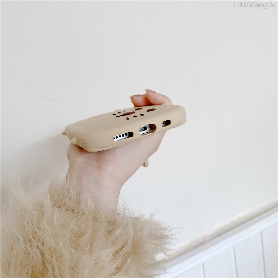 Ốp điện thoại silicon mềm hình mèo hoạt hình có dây đeo cho iPhone 6 6s 7 8 Plus X XR XS 11 12 13 Pro Max SE 2020