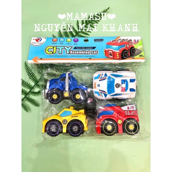 Đồ chơi set 4 xe lắp ghép