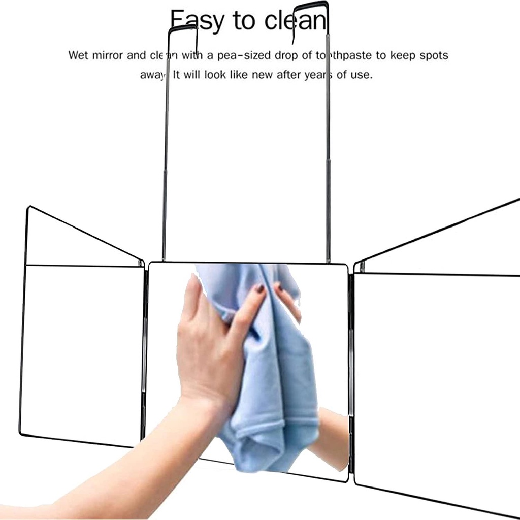 SOFTNESS Gương Gấp 3 Chiều Xoay 360 Độ Tạo Kiểu Tóc DIY Dành Cho Nhà Tắm° Gương Cắt Tóc Chuyên Dụng Cho Thợ Làm Tóc
