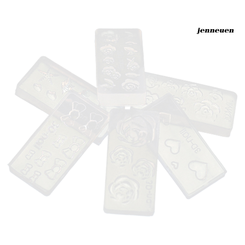 [Hàng mới về] Bộ 6 khuôn làm phụ kiện đính móng trang trí nghệ thuật bằng acrylic trong suốt