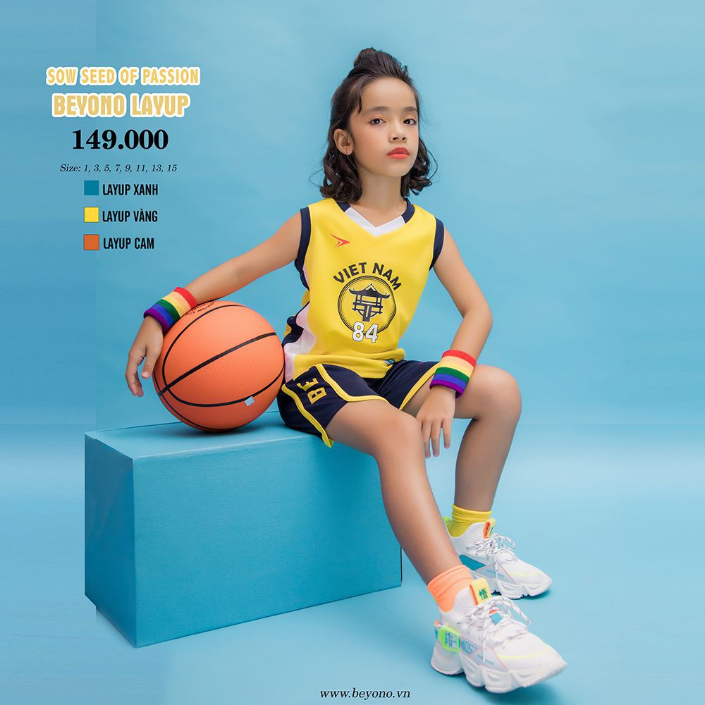 Bộ đồ bóng rổ trẻ em cao cấp Beyono Layup dành cho bé từ 12kg đến 42kg - ViKi Sport