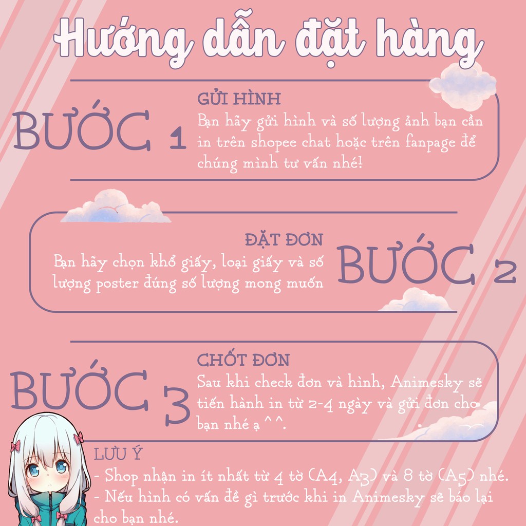 Poster A3 đặt in theo yêu cầu - In poster Anime