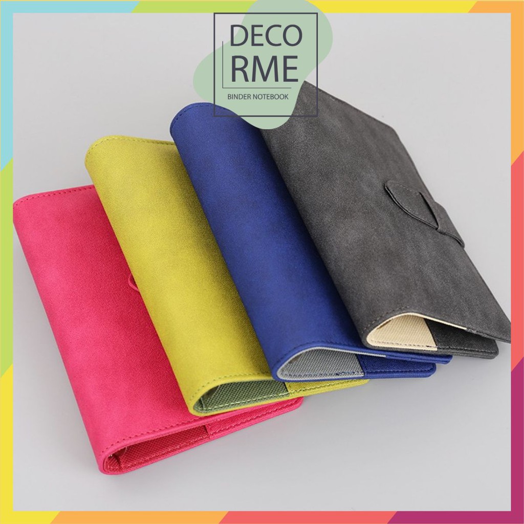 Bìa sổ còng da sần A5 6 lỗ khóa gài- không kèm giấy, DECORME