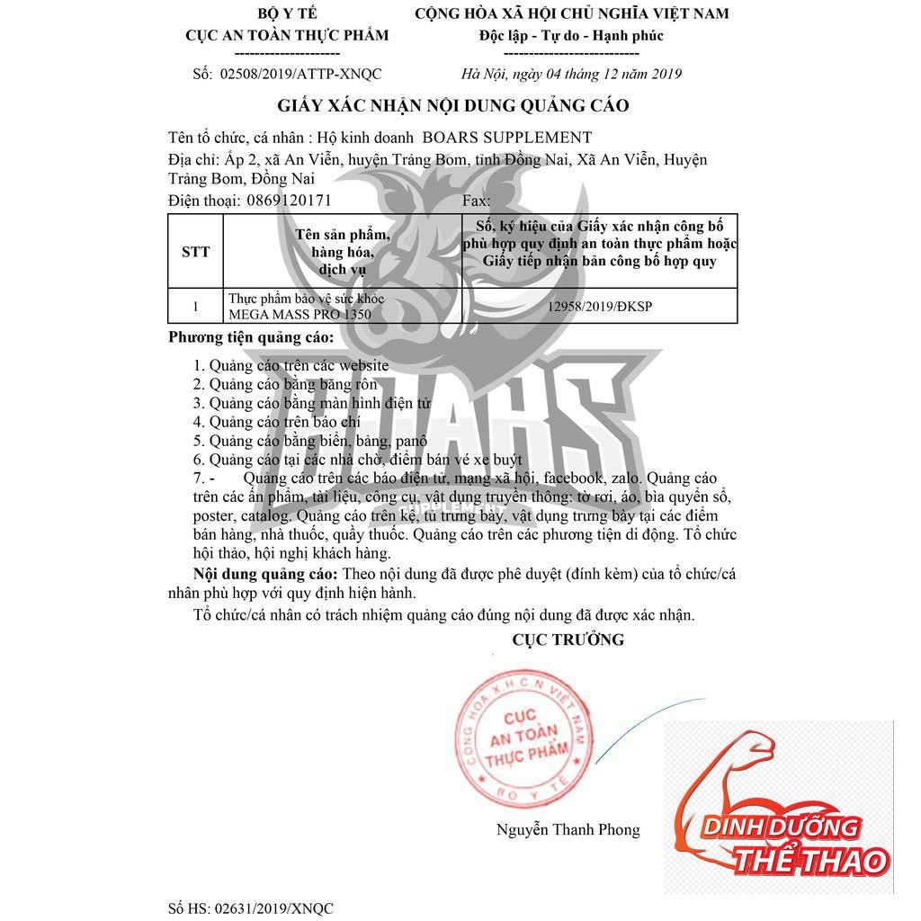 MEGA MASS 1350 - SỮA TĂNG CÂN CHẤT LƯỢNG (12 LBS)