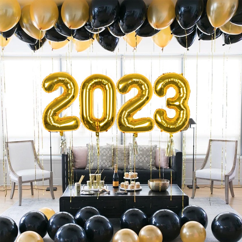 Bong Bóng Màng Nhôm Hình Vương Miện Và Số 2023 Nhiều Màu Sắc Dùng Trang Trí Tiệc Cưới / Mừng Năm Mới