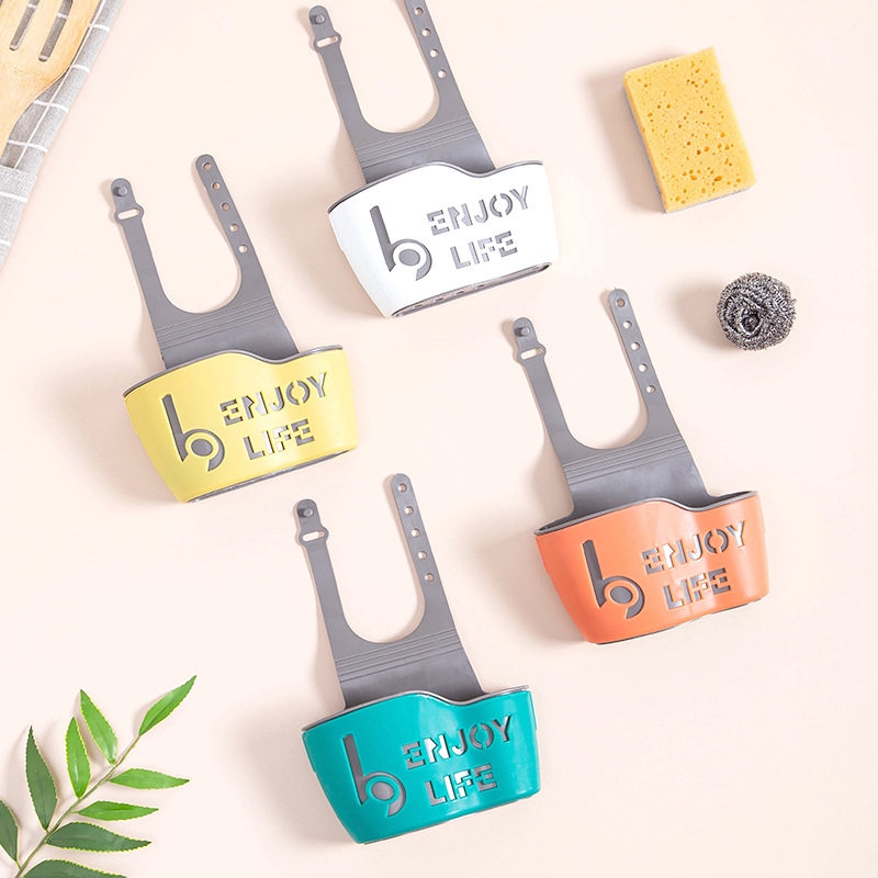 1 Giá Đỡ Xốp Rửa Chén / Xà Phòng Để Ráo Nước Gắn Bồn Rửa Nhà Bếp Màu Sắc Ngẫu Nhiên