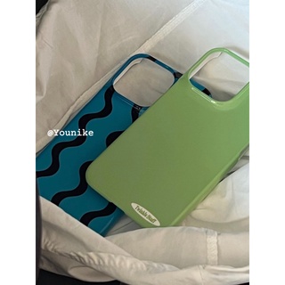 Ốp Điện Thoại Màu Xanh Matcha Hình Giỏ Lượn Sóng Phong Cách Hàn Quốc Cho Iphone 14 / 13pro / 12promax / 11xr