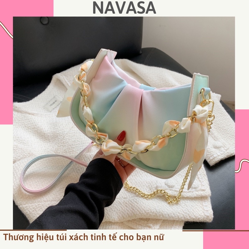 Túi xách nữ đe chéo cầu vồng 7 màu cho nữ thanh lịch Navasa TM09