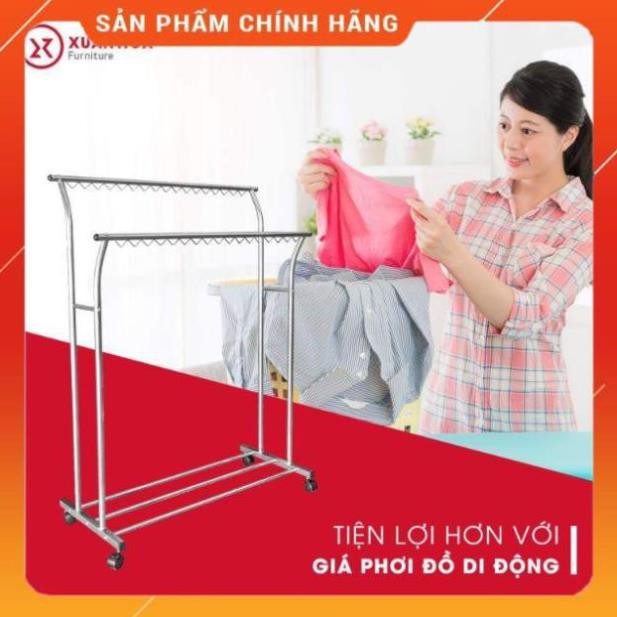 [FreeShip] Giàn Giá phơi quần áo inox Xuân Hòa, hàng chính hãng - BH 12 tháng BM