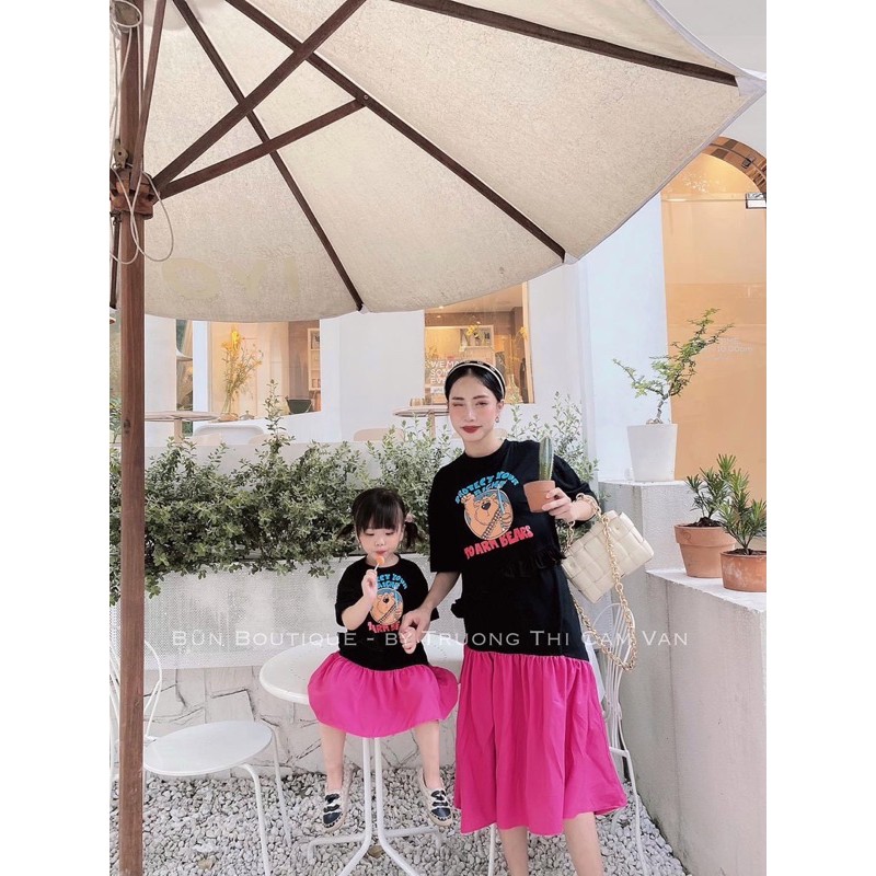 VÁY ĐÔI SUÔNG GẤU PHỐI MÀU CHO MẸ VÀ BÉ | BigBuy360 - bigbuy360.vn