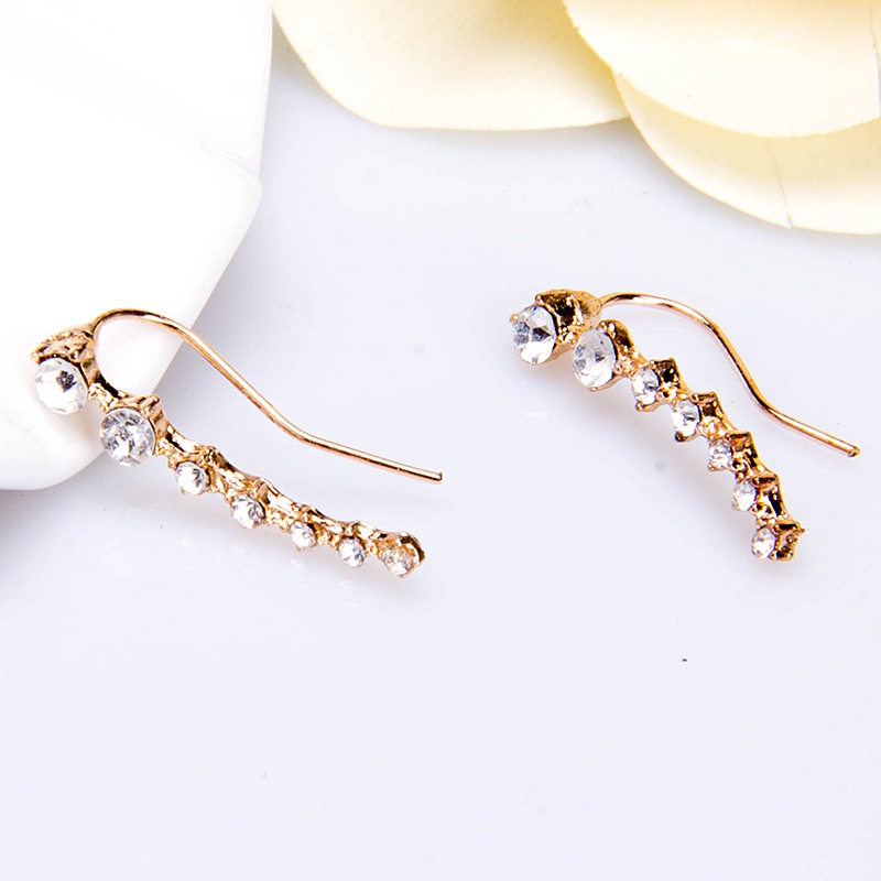 1 Đôi Khuyên Tai Kim Loại Hình Ngôi Sao Đính Đá Phong Cách Hàn Quốc Mới