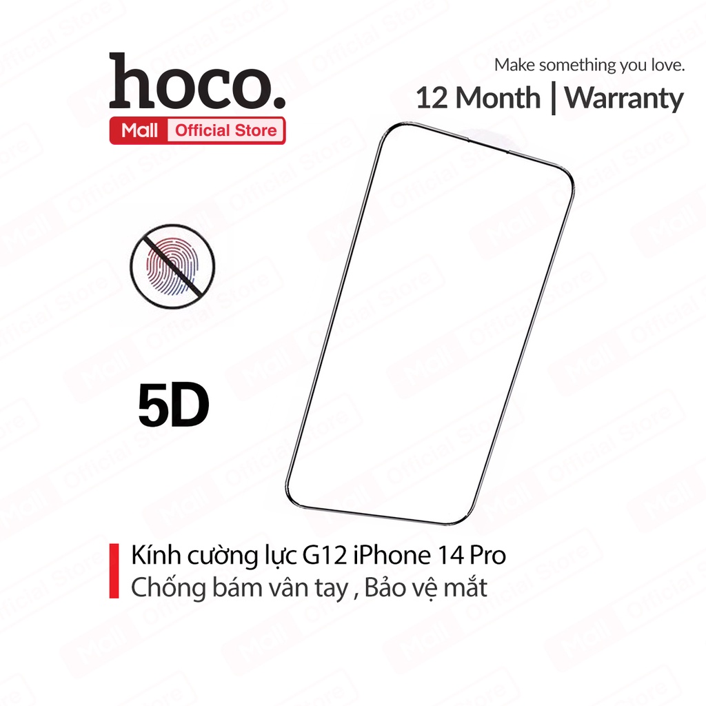 Kính cường lực 5D Hoco G12 full màn hình chống bám vân tay , bảo vệ mắt cho các dòng iPhone