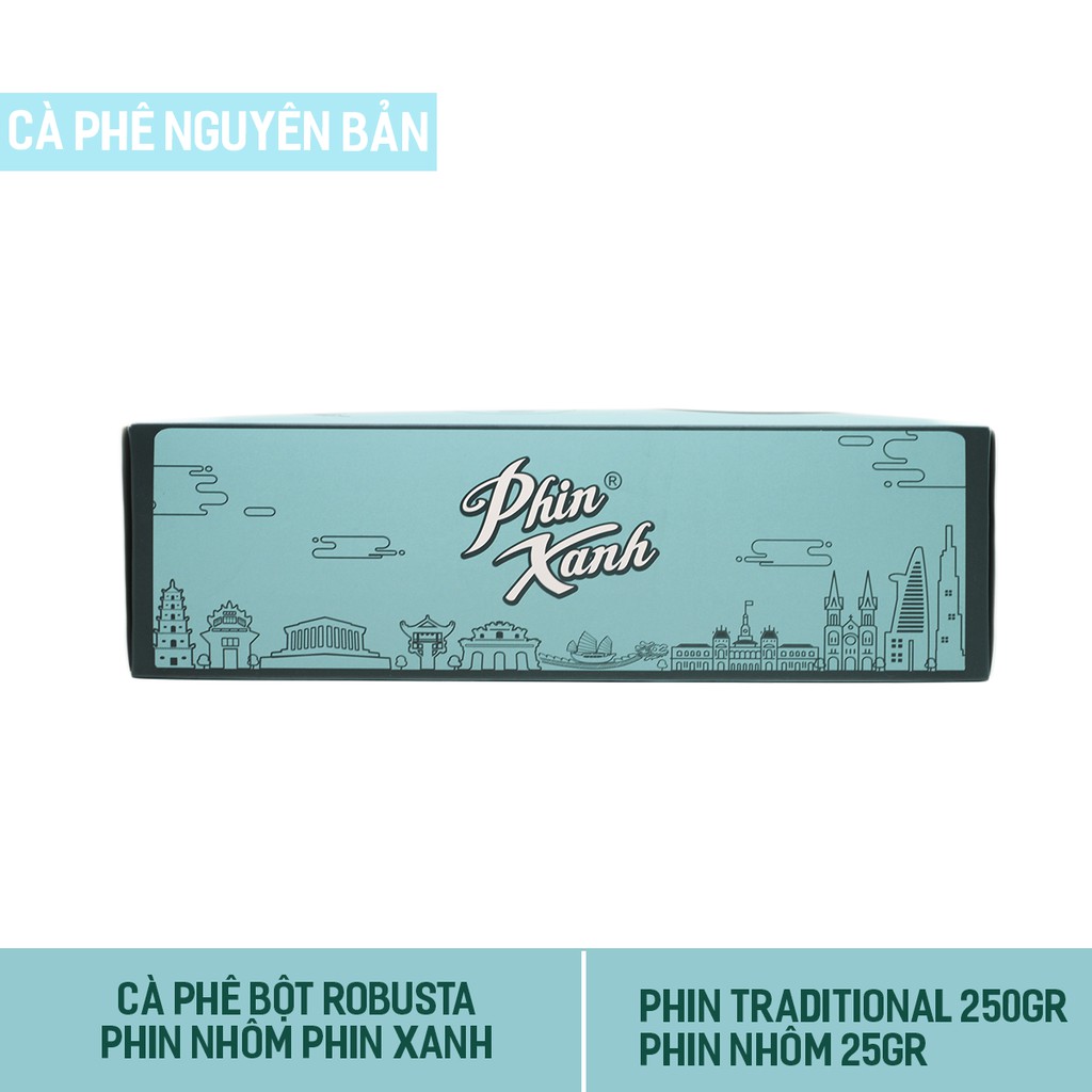 Combo Cà Phê Robusta Pha Phin Cafe Rang Xay Nguyên Chất Rang Mộc Gói Cao Cấp 250gram và Phin Nhôm Cafe Phin Xanh | BigBuy360 - bigbuy360.vn