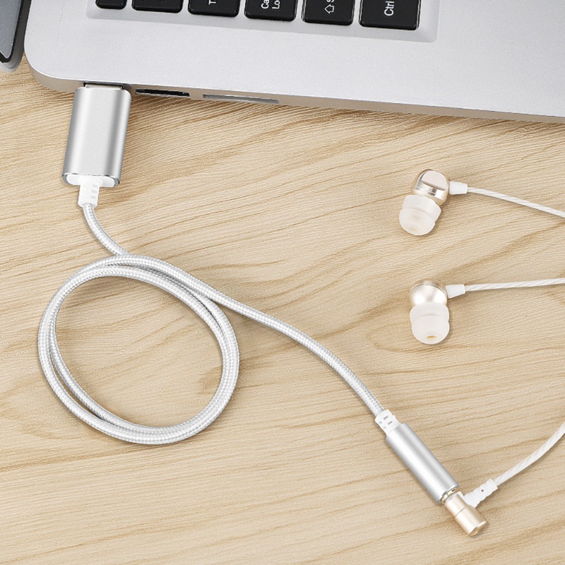 Dây Cáp Nối Âm Thanh Hai Trong Một Cho Máy Tính / Thẻ Âm Thanh USB 3.5mm Cáp 7.9 / 39.4in