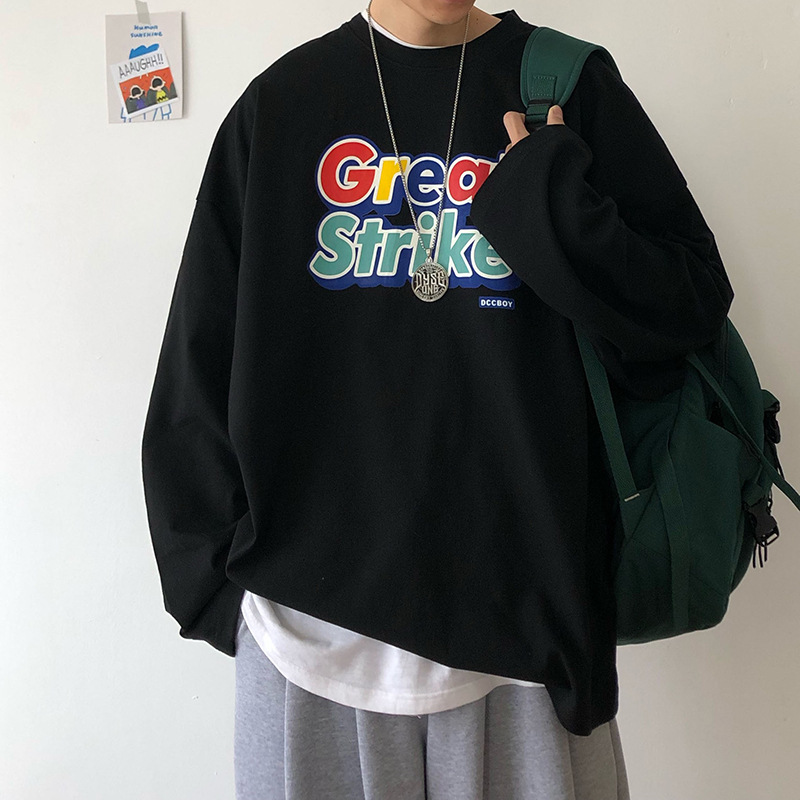 Áo Thun Tay Dài Cổ Tròn Form Rộng Thời Trang Cho Nam | BigBuy360 - bigbuy360.vn