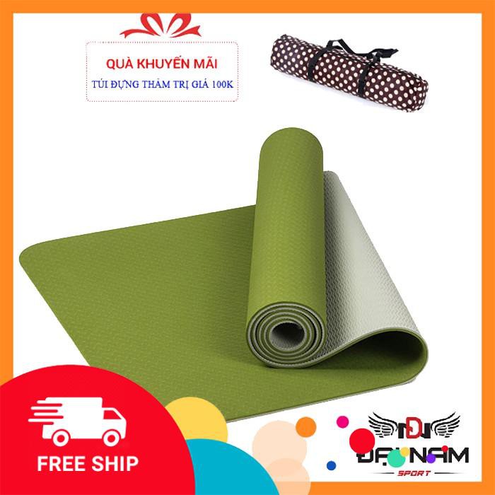 Thảm tập yoga TPE 6mm 2 lớp Đại Nam Sport + Tặng túi đựng và dây buộc