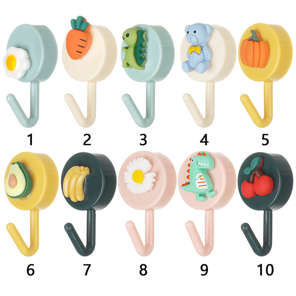Móc Treo Đồ Dán Tường Họa Tiết Hoạt Hình Chống Rỉ Sét Tiện Dụng Cho Nhà Bếp / Nhà Tắm Giá Đỡ