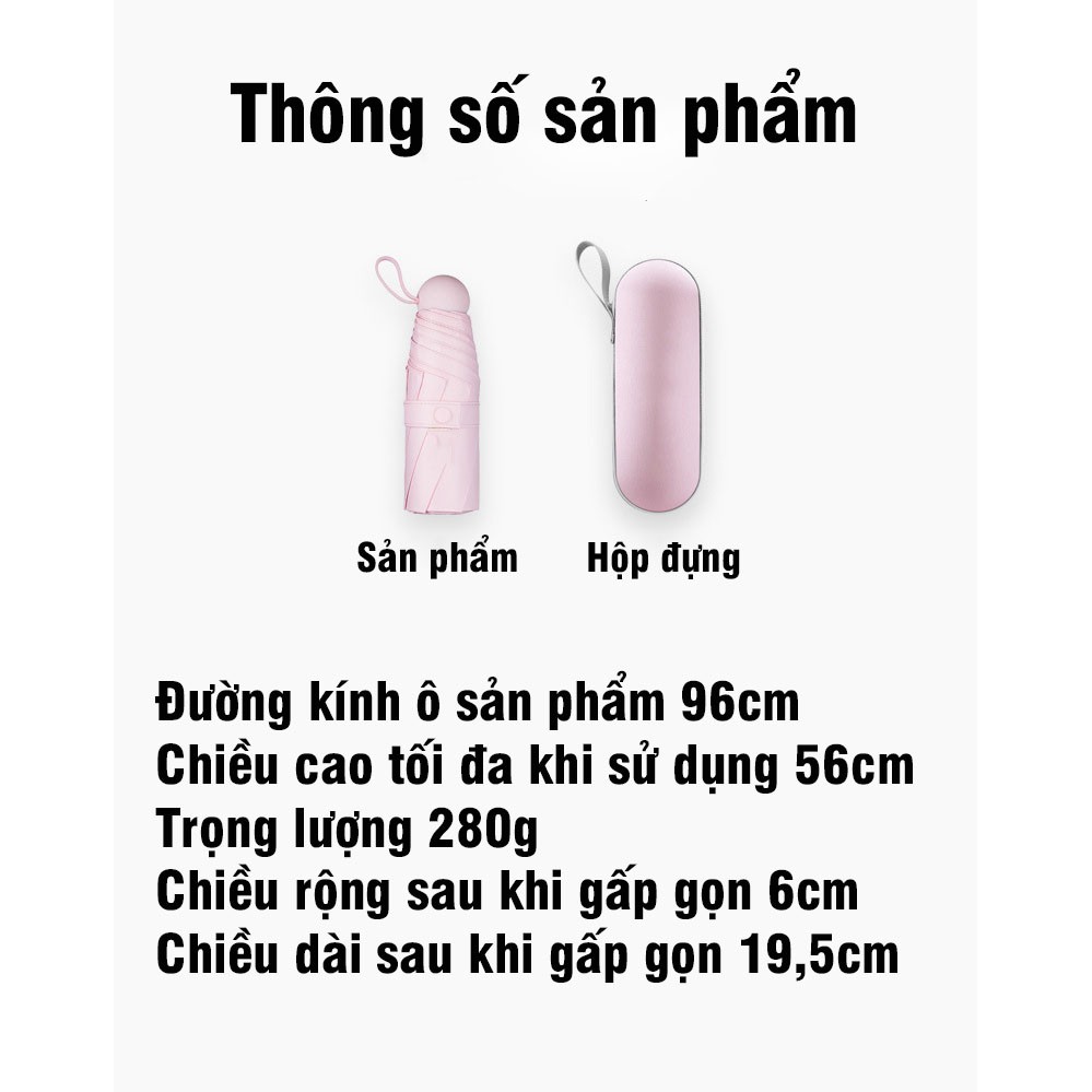 Ô dù cầm tay gấp gọn chống tia UV nhỏ gọn – dễ dàng mang theo bên mình