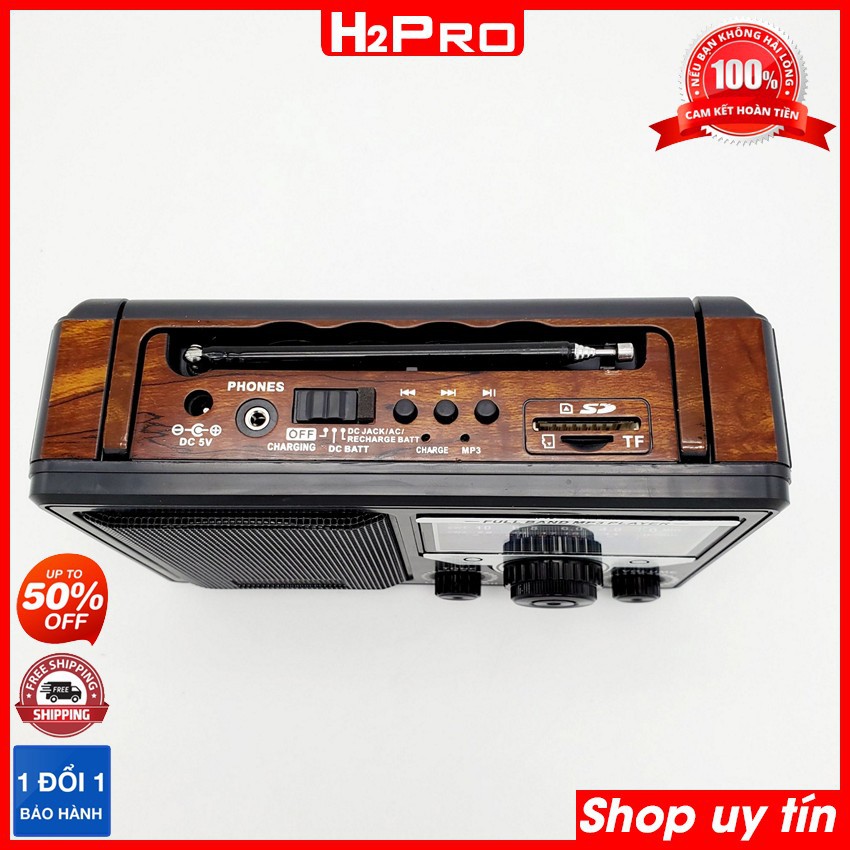 Đài radio 4 bands FM-AM-SW1-SW2 SHUAE SW-888UAR - SW-999UAR H2Pro cao cấp-tích hợp Mp3-USB-Thẻ nhớ-jack tai nghe 1 chiếc