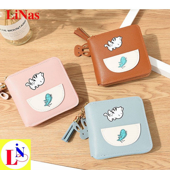 FreeShip Ví nữ mini đẹp, xinh xắn hình mèo và cá MT135 LiNas | BigBuy360 - bigbuy360.vn