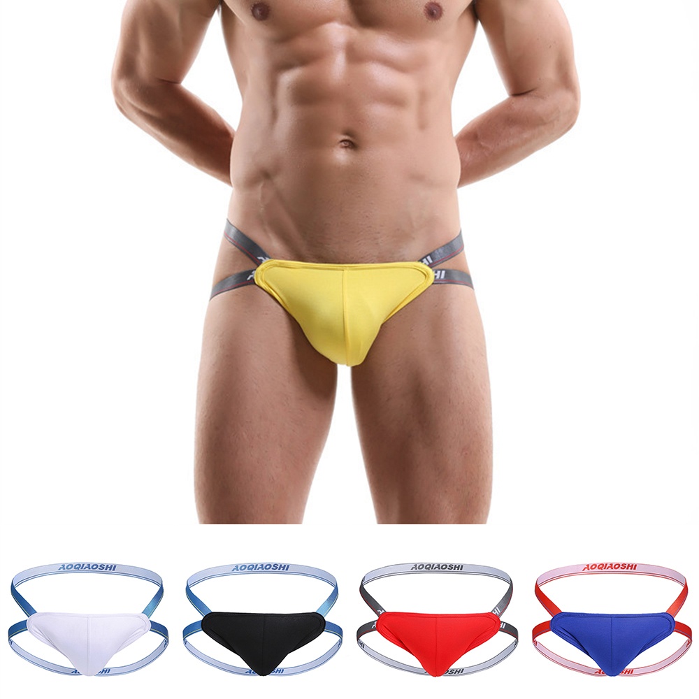 Men Underwear Sexy Briefs Jockstrap U Convex Modal Panties Thongs Underpants Gay