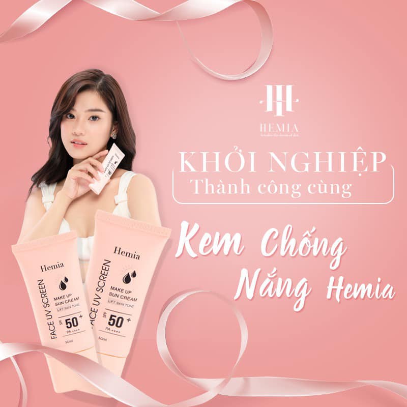 [HOT 2021] Kem Chống Nắng Hemia Nhập Khẩu Hàn Quốc Dưỡng Trắng Make up Bảo Vệ Da Chống Lão Hoá - Da Dầu, Da mụn, Da khô