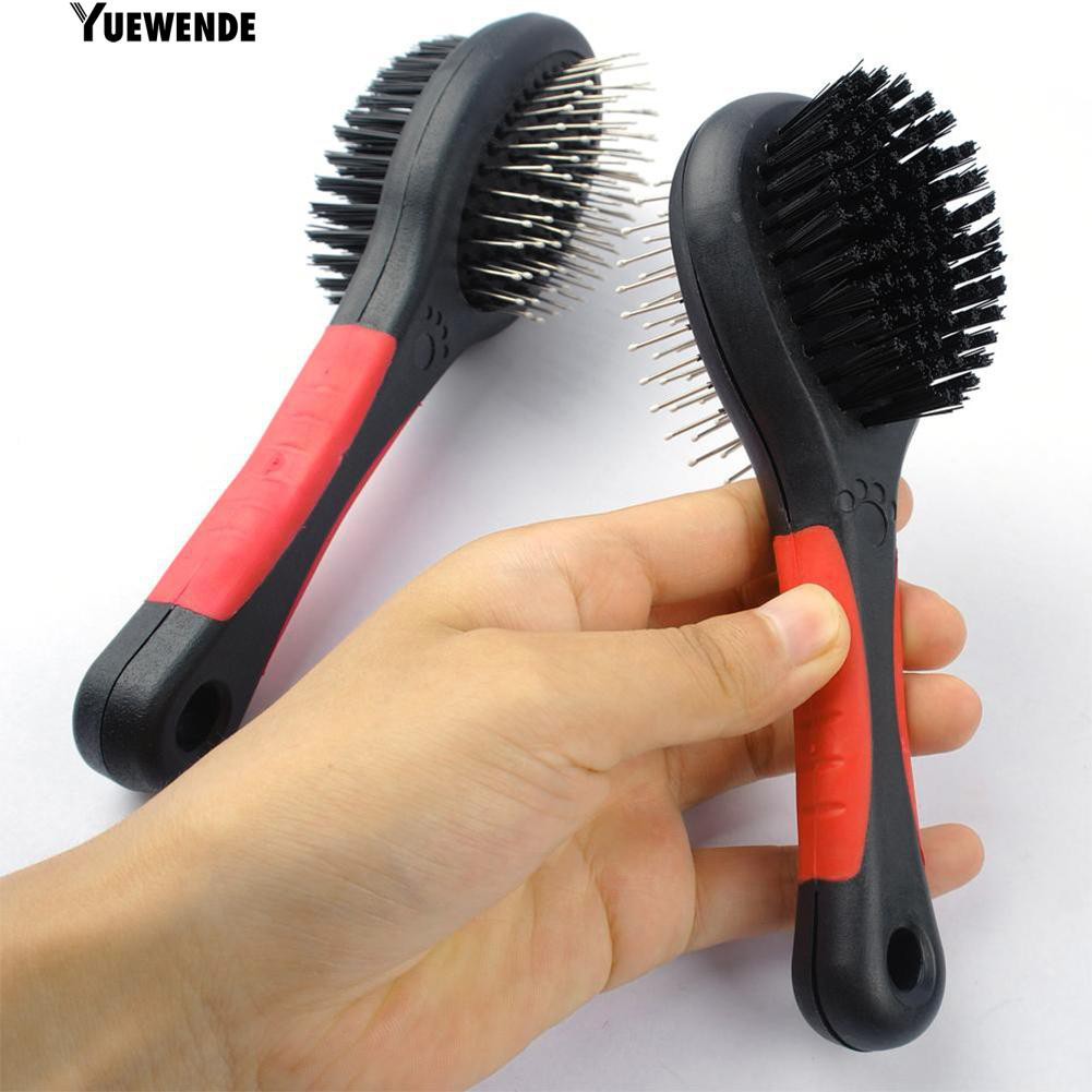 1 lược chải lông thân nhựa răng thép hai mặt cho thú cưng