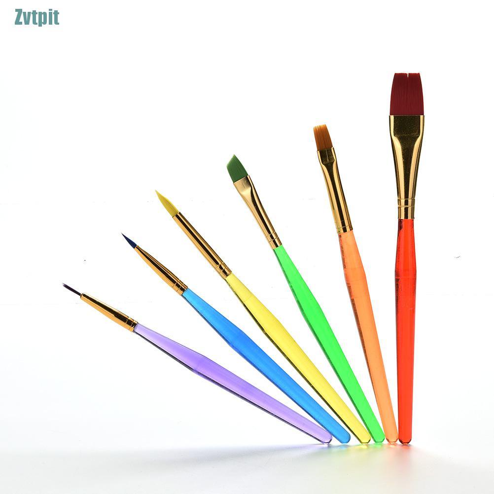 Set 6 cọ vẽ tranh màu nước cán nilon cho bé