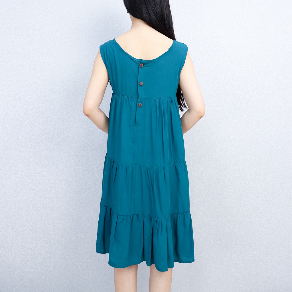 Đầm mặc nhà bigsize mùa hè AMYRA vải lanh tầng dáng suông trung niên mặc đi chơi, thoáng mát cho mẹ, bà bầu Va014