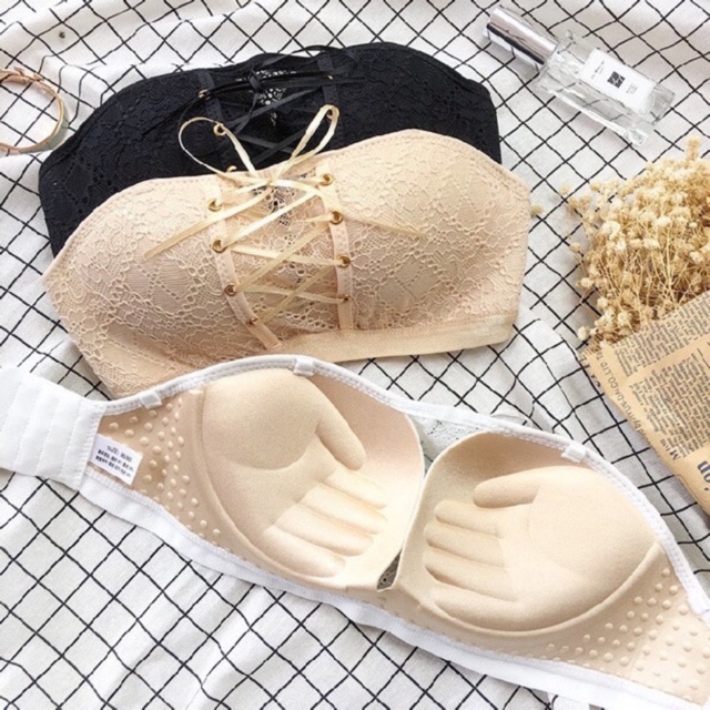Áo Lót Chống Tụt Dây Rút Đệm Dày Ren Ngực