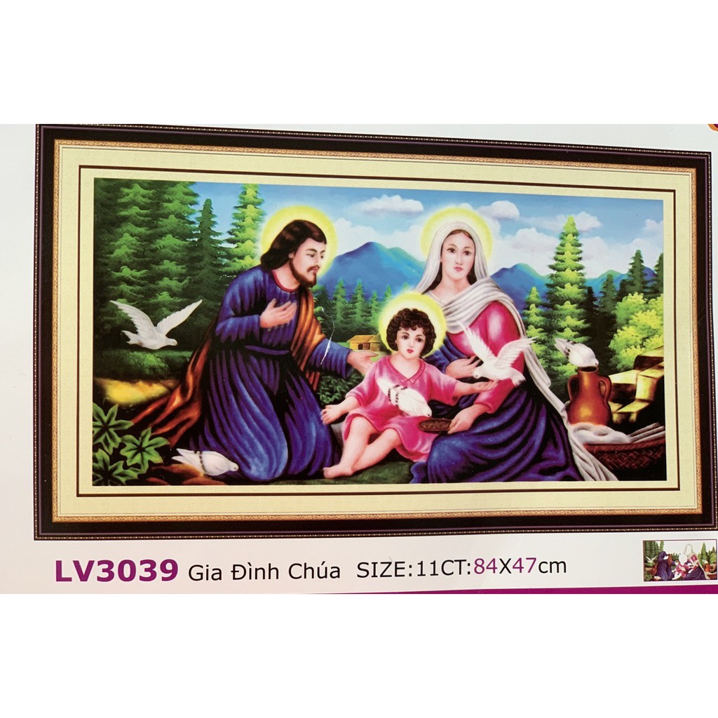 Tranh thêu gia đình Chúa LV3039
