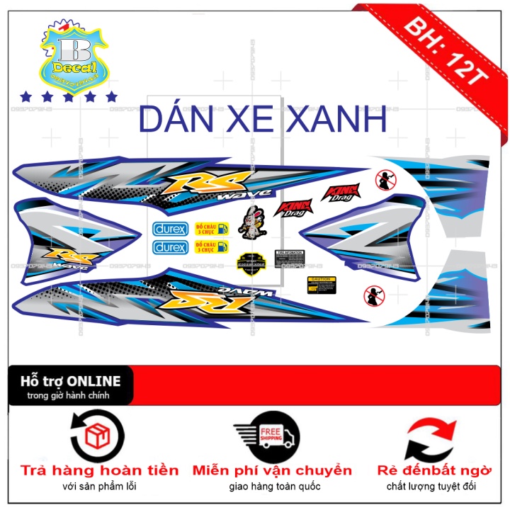 ( Quí khách vui lòng mang ra tiệm cho thợ dán ) Tem wave RS 2017