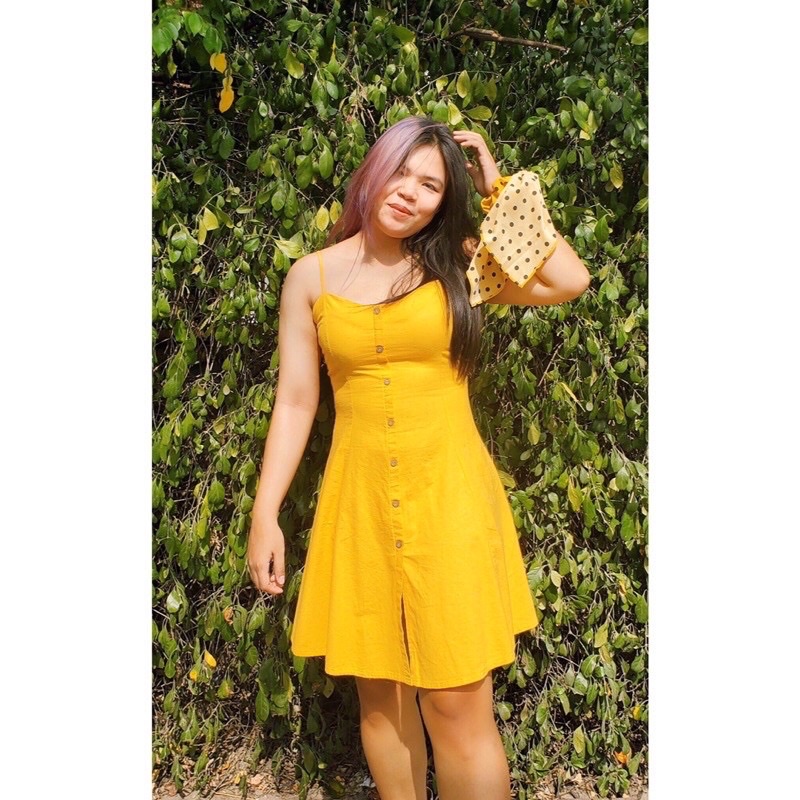 Đầm hai dây thiết kế hàng nút và co giãn lưng DOKESI  - Briana Dress