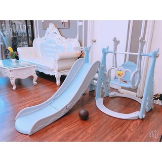 Đồ Chơi Trẻ Em - Combo Cầu Trượt Xích Đu Cá Mập Lớn Siêu Dễ Thương - Nhựa Nguyên Sinh Không Độc Hại