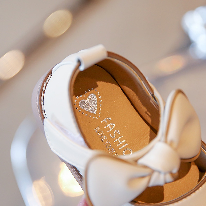 Giày Búp Bê Da Đế Mềm Chống Trượt Đính Nơ Phong Cách Vintage Cho Bé Gái 2-12 Tuổi