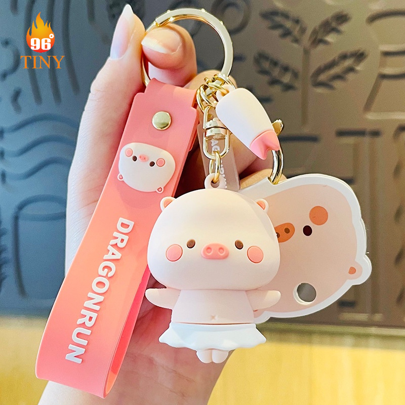 Móc khóa hình con Lợn đi xe siêu cute để treo móc khóa oto, xe máy, túi xách, cặp sách, balo bền, đẹp, giá hợp lý