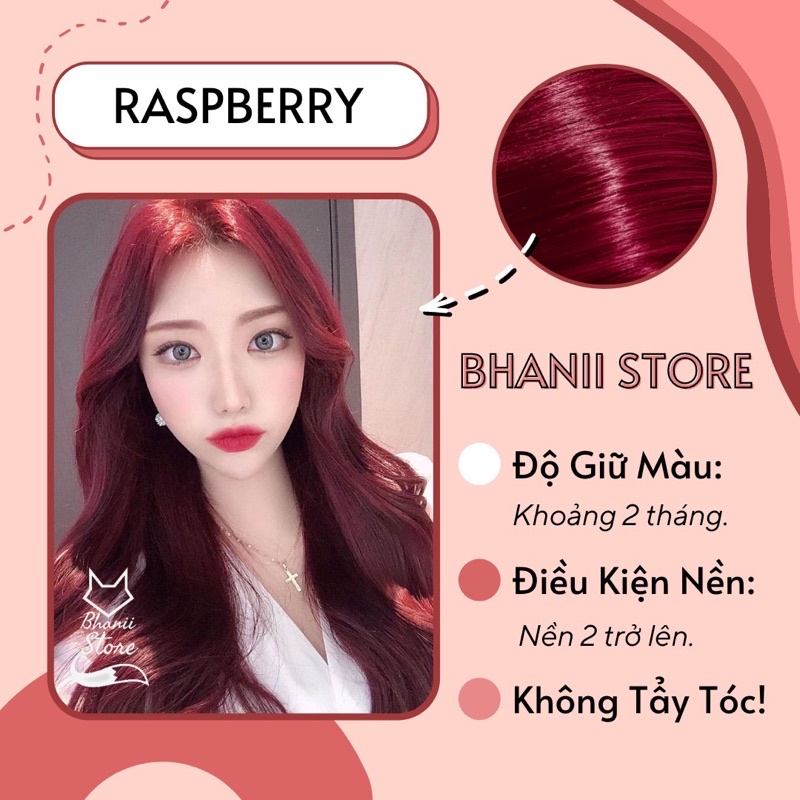 Thuốc nhuộm tóc Đỏ Phúc Bồn Tử - Raspberry KHÔNG TẨY bhanii store