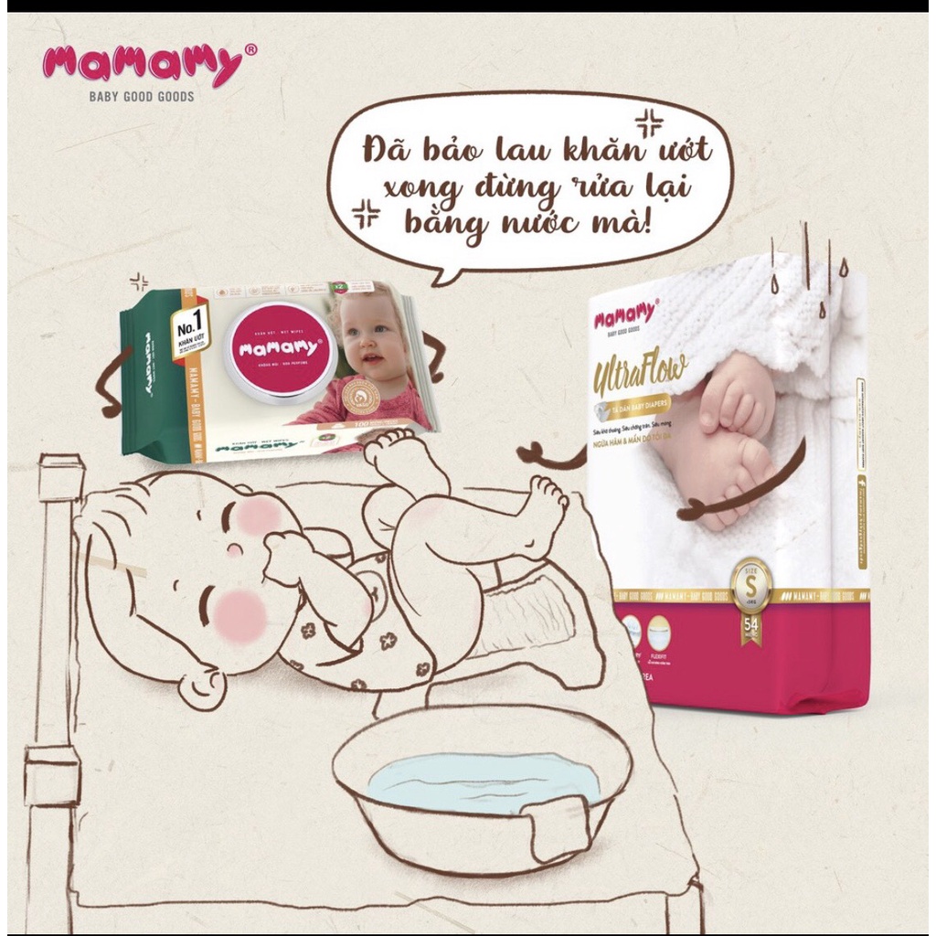 Giấy Ướt Mamamy Có Nắp Không Mùi 100 Tờ Chính Hãng Giá Rẻ | Minizon Kids