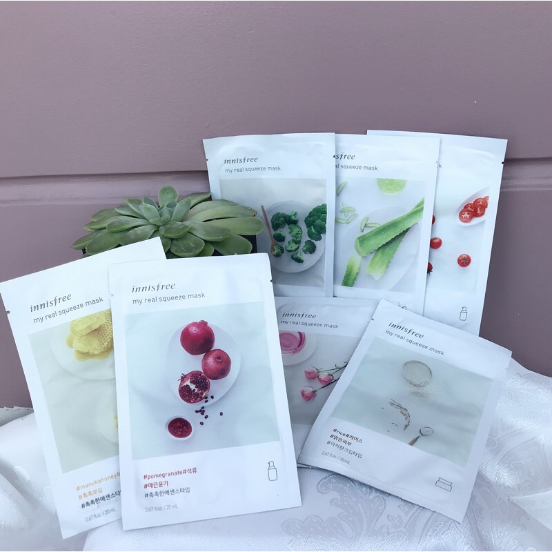 [ Free ship] 🌸🌸Mặt Nạ Innisfree It’s Real Squeeze phiên bản mới🌸🌸 mua 10 tặng 1 khuyến mãi khai trương shop