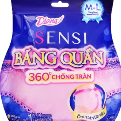 Băng vệ sinh Diana Sensi 360 Độ Chống Tràn - Bvs ban đêm Size M-L /S-M - tã người lớn dạng quần