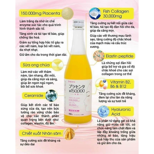 Nước uống collagen  𝐅𝐑𝐀𝐂𝐎𝐑𝐀 𝐏𝐋𝐀𝐂𝐄𝐍𝐓𝐀 𝟏𝟓𝟎.𝟎𝟎𝟎𝐦𝐠.