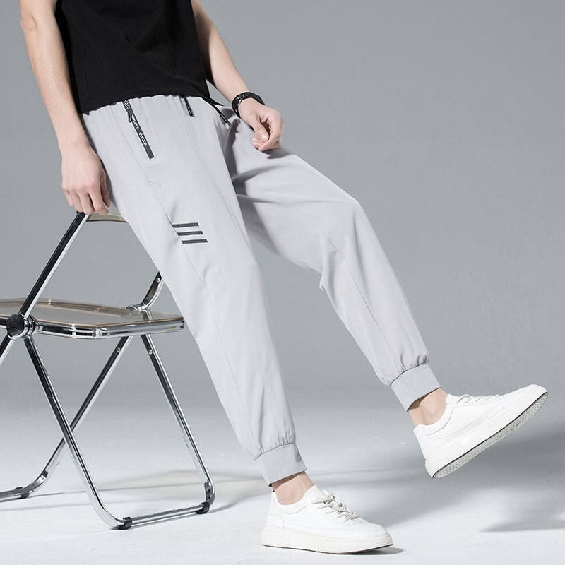 Quần Thể Thao Chất Liệu Lụa Mỏng Nhanh Khô Kiểu Dáng Đơn Giản Thời Trang Mùa Hè Cho Nam