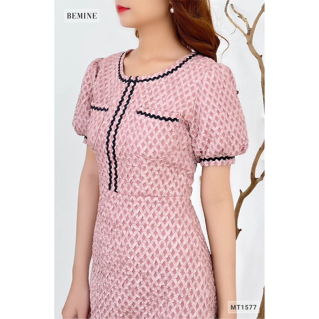 [Mã WABRWA15 giảm 15% đơn 300K] Đầm tapta 2 túi ngực chạy ren BEMINE MT1577HONG | BigBuy360 - bigbuy360.vn