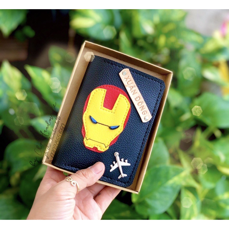 (chat chốt tên-chọn màu) ví tiền ironman, bóp tiền người sắt, ví tiền đứng siêu anh hùng
