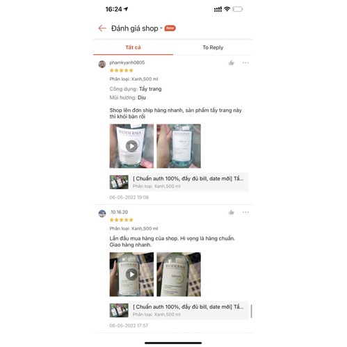 [MÃ NSF4P120 GIẢM 20K ĐƠN 99K] Tẩy trang Bio Pháp nhiều màu chai 500ml