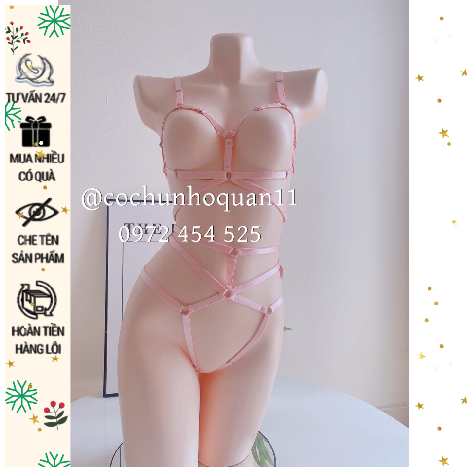 [từ 35-100kg] ĐL068 Bộ đồ lót lọt khe dây quyến rũ cho nữ - cochunhoquan11