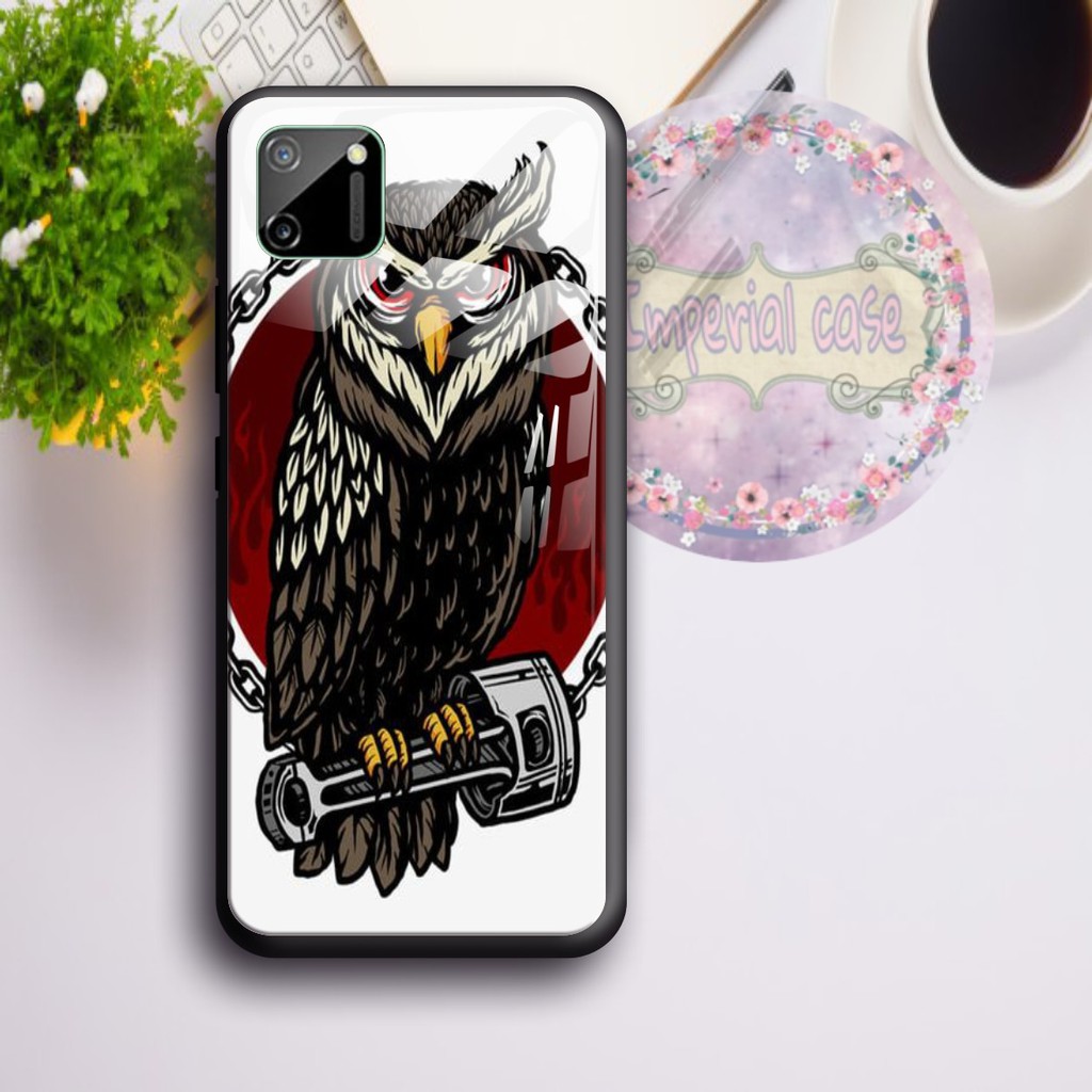 Ốp điện thoại mặt kính họa tiết OWL cho Vivo Y91 Y17 Y12 Y15 Y93 Y95 Y81 Y83 Y71 Y53 y20 Y30 Y50 V17 Y11 Y1271