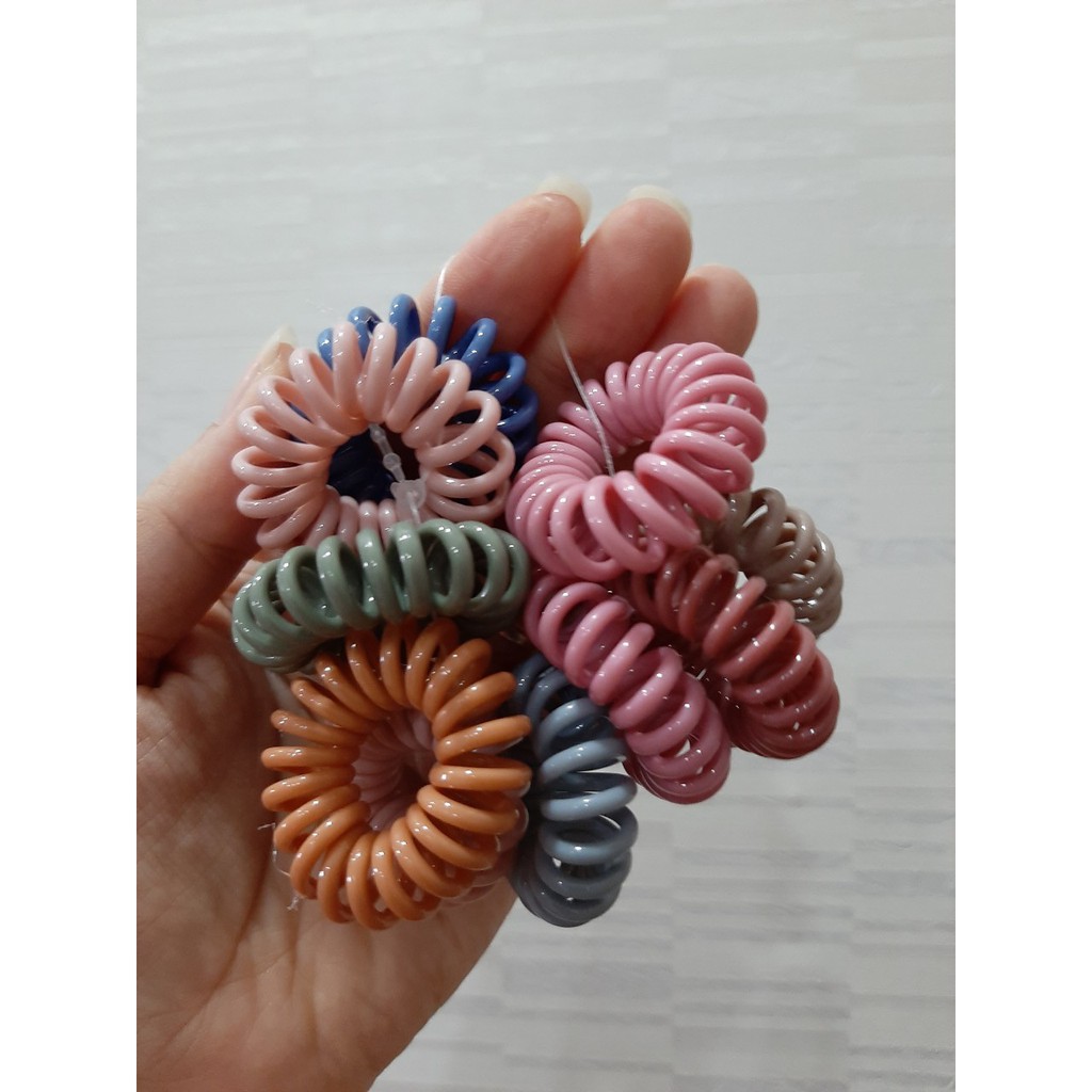 Set 5 Cột Tóc Lò Xo Co Giãn Size Nhỏ 2,5cm/3cm/4cm